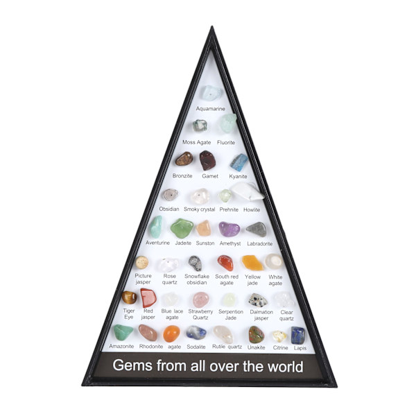 Mineral Rock Collection Kit - Roligt och attraktivt vetenskapligt kit med tydlig displaylåda för barn Set 1