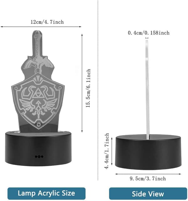 Anime LED Nattlampe, 7 Farger USB-Lading 3D Touch Illusjon