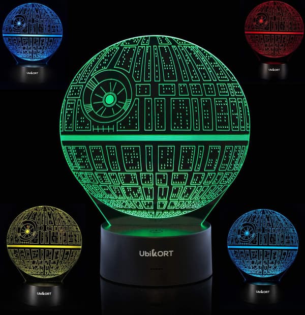 3D Lampe Illusjon Dødsstjerne Star Wars Lampe, Unik Bursdagsstjerne