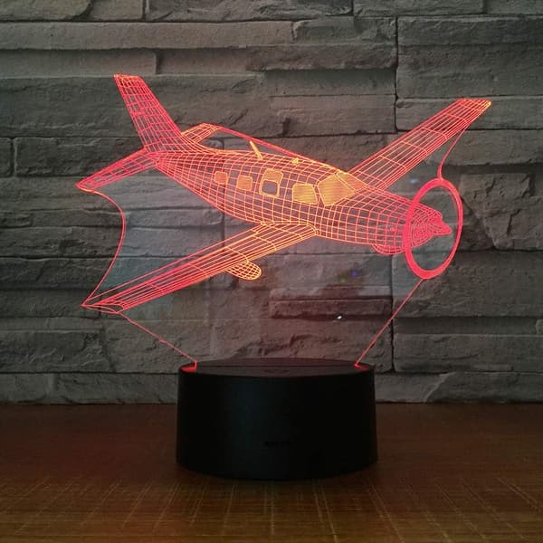 3D Fly Nattlys Lampe Illusjon 7 Fargeskiftende