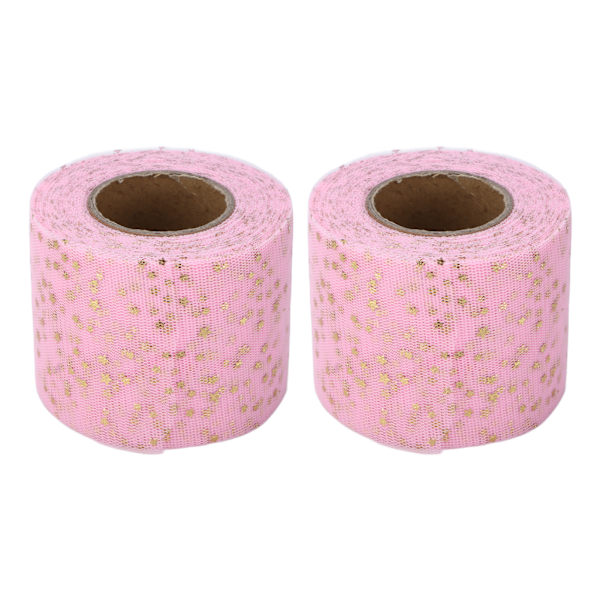 2 kpl glitter tylli rullaa kiiltävä ulkonäkö helppo käyttää riittävä määrä neljä väriä verkkokangas tylli DIY-koristeluunPink