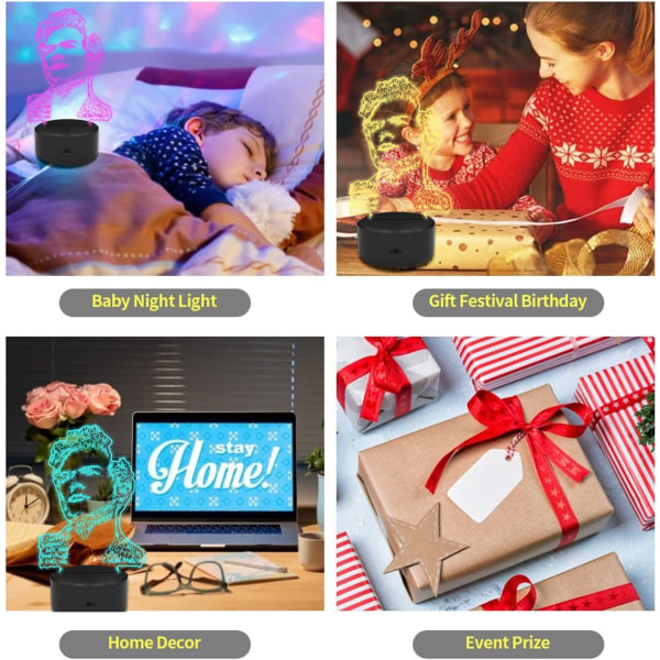 3D Harry & Styles nattlys sovelampe for barn Fargeskiftende Edward Gave Gave til fans Soveromsdekor Lys Led skrivebordslampe …