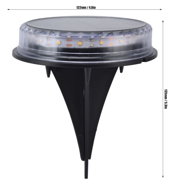 LED solcelleplænelys IP65 vandtæt LED jordlys til gangsti gård baghave landskab Warm Light 1Pcs