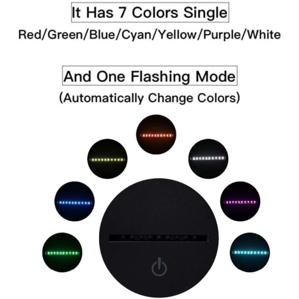 3D Illusions nattlys Dyr Orangutang Gorilla Sjimpanse 3D USB LED Lampe 7 Farger Skiftende Stemning Illusions Borddekor Nattlys - Gorilla