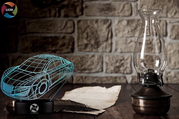 3D Optisk Illusions Natlampe - 7 LED Farveskiftende Lampe