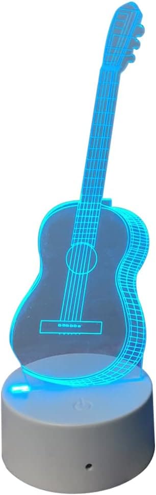 3D Illusion Nattlampa Gitarr - Gitarr 3D Illusion Lam