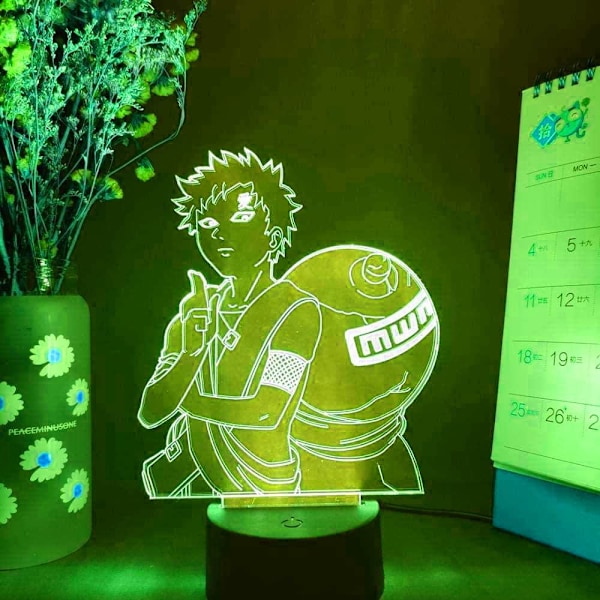 Naruto Kakashi Uchiha Sasuke 3D Illusionslampa Nattlampa Smart Touch, RGB-effekt USB-kabeldriven Kreativ 3D Japansk Animelampa