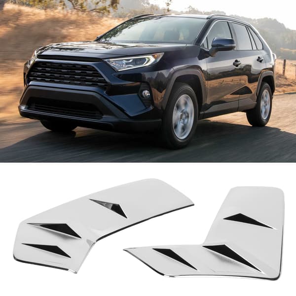 2 stk/sett Frontlyskant Deksel Trim ABS Elektroplettering Erstatning for RAV4 2019‑2020