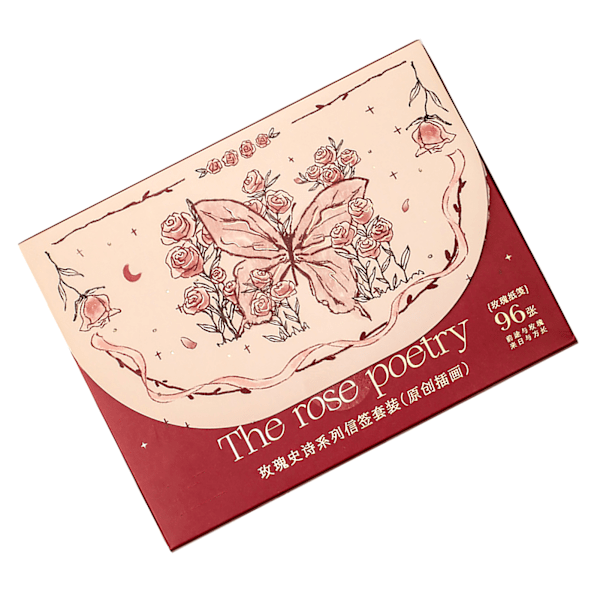 Romantisk brevpapir Vintage Unik Botanisk og Blomster Brevark Blessing Writting Paper