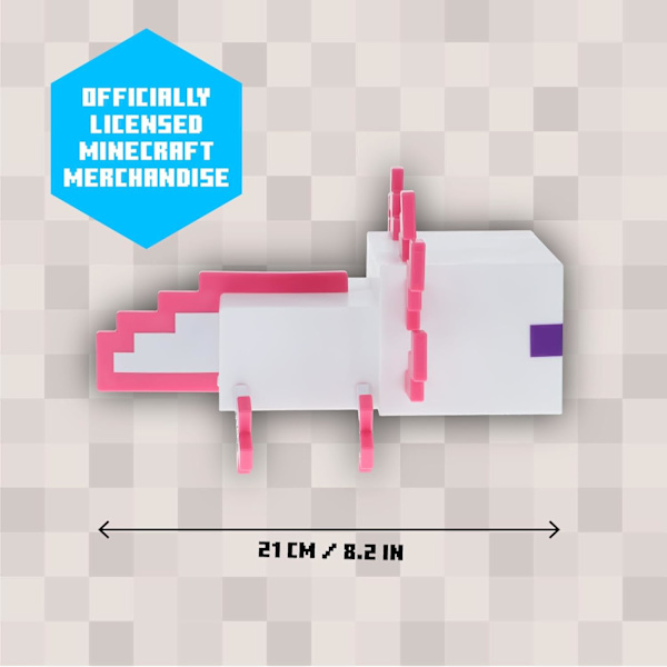 Minecraft Axolotllampa, Fem Färglägen, Minecraftlampa för att Dekorera Ditt Spelbord eller Nattduksbord