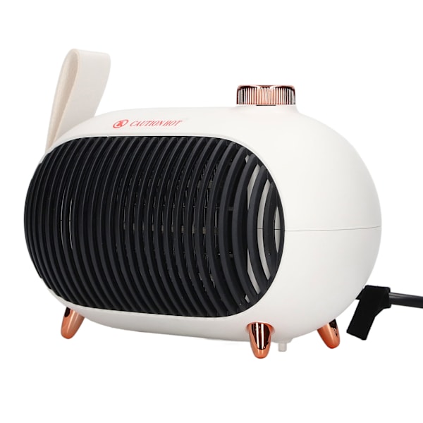 Liten romvarmer 900W PTC Keramisk Rask Oppvarming 3 Nivå Justering Mute Overopphetingsbeskyttelse Skrivebordsvarmer Hvit 110‑