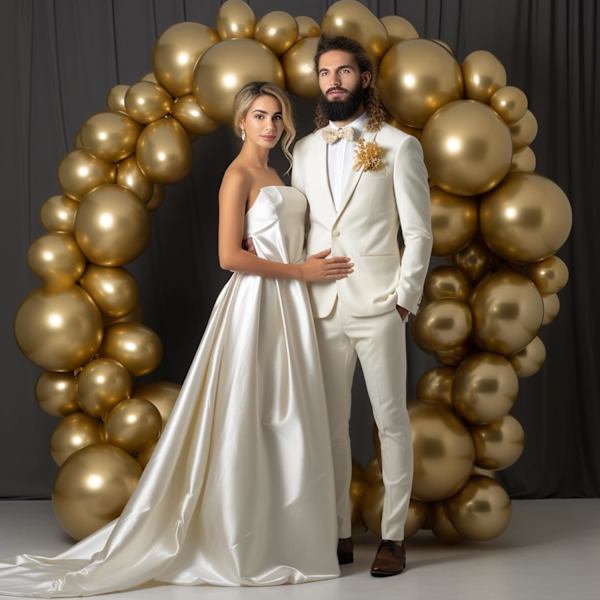 130 stk. metalliske guld balloner i forskellige størrelser 18\" 12\" 10\" 5\" ballonbue guirlande sæt perfekt til fødselsdagsfest, dimission, bryllup, feriedekoration Metallic Gold