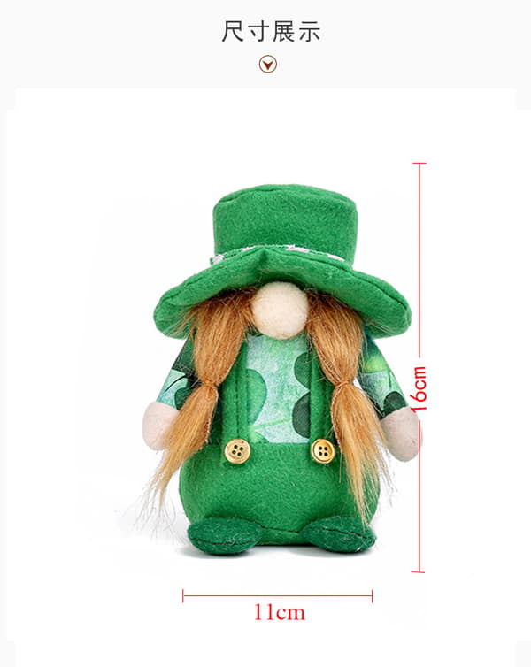 St. Patricks Dag Gnome Dekoration Grøn Kløver Sp D