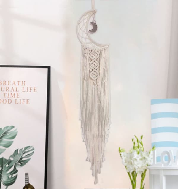 Månedrömmafångare, Boho Väggdekor för Sovrum, Flickrum, Tonåring, Pojkar, Mamma, Kvinnor moon no light