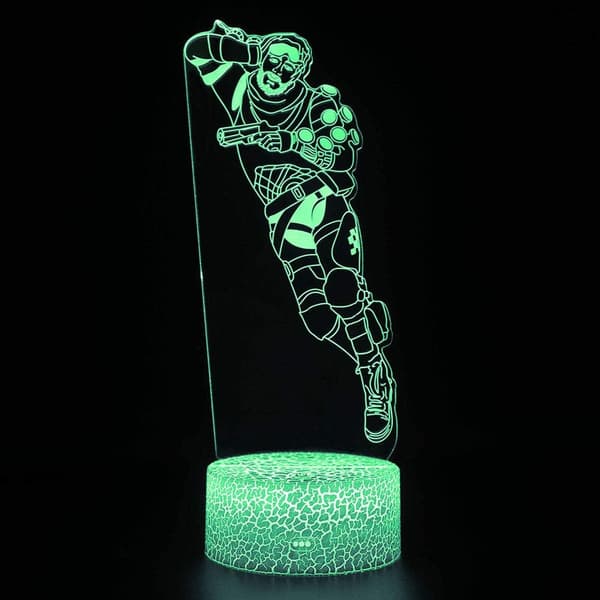 3D Optisk Illusjon LED Nattlys, 16 Farger Kan Endres wi
