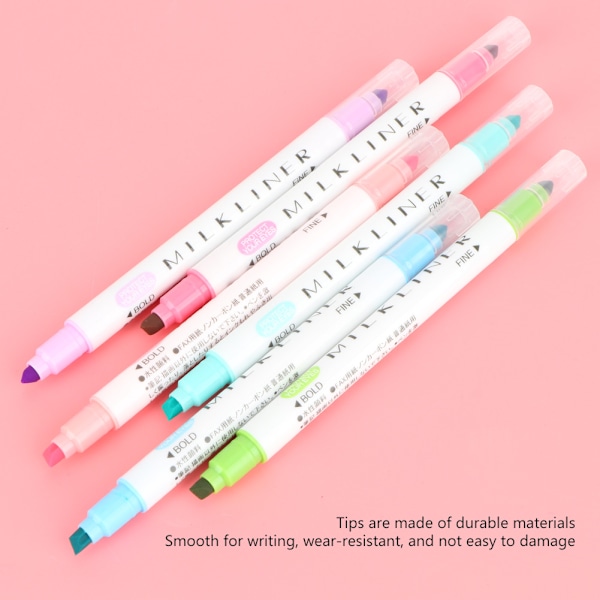 12 farger dobbelthodet fluorescerende penner tegning mild liner penn highlighter stasjonær