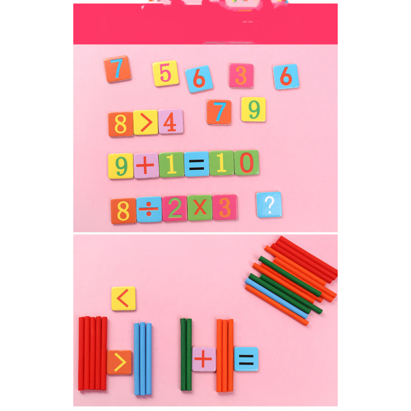 Counting Sticks Montessori Toys Math Educational Toy, Woode