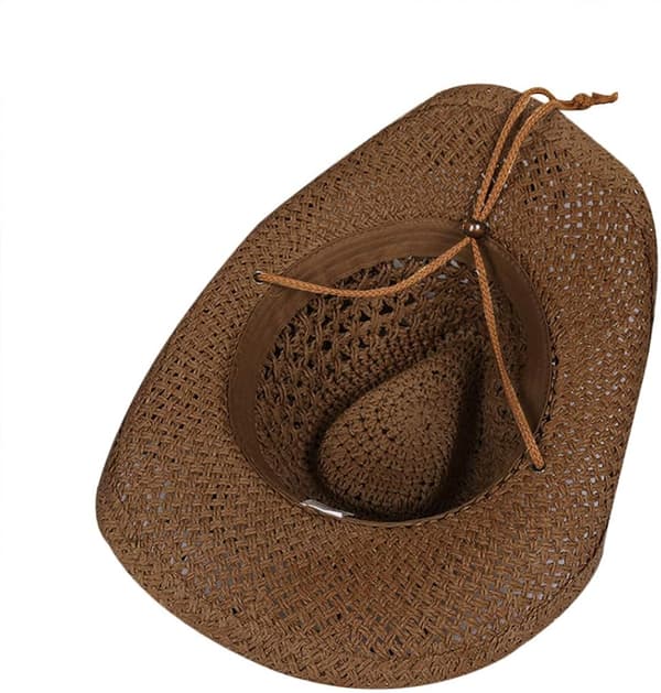 Stråhatt Dame Herre Cowboyhatt Strand Slapp Solhatt Brem Sum B