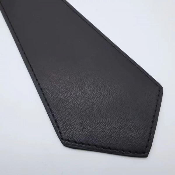 Damslips i lammläder enfärgad svart skinny slips