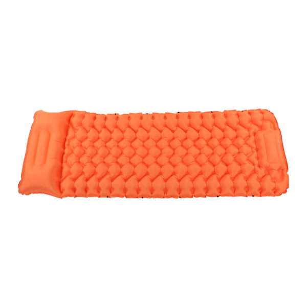 Oransje Camping Soveunderlag Vanntett Nylon Ergonomisk Støtte Fot Trykk Oppblåsing Camping Madrass for Utendørs Hjemmekontor