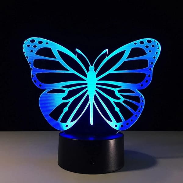 Dyr Sommerfugl Legetøj 3D Illusion Natlampe Smart Touch La