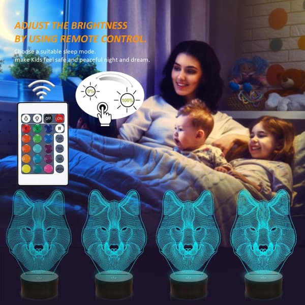 3D Ulv Natlampe, Optisk Illusionslampe til Boligindretning &