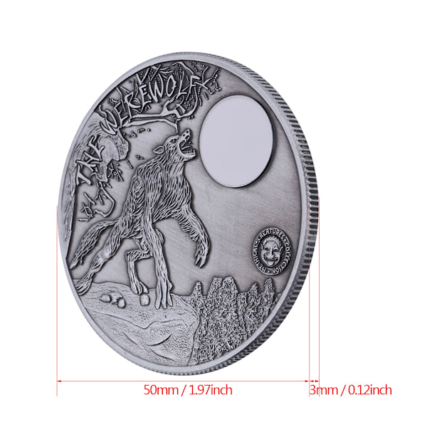 Samlarobjekt i metall, minnesmärke, souvenir, konstverk (varulv)