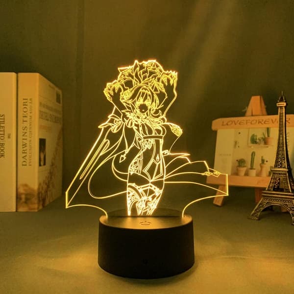 3D LED Nattlampe Genshin Impact EULA Akryl LED Lampe