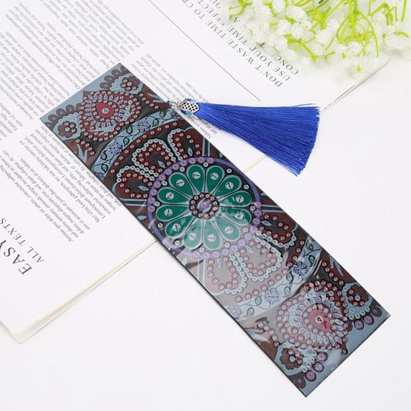 DIY Kvast Bogmærke Særlig Formet Diamant Maleri Læder Side Markeringer Broderi Håndværk Gave