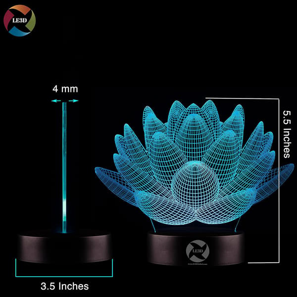 3D Optisk Illusions Natlampe - 7 LED Farveskiftende Lampe