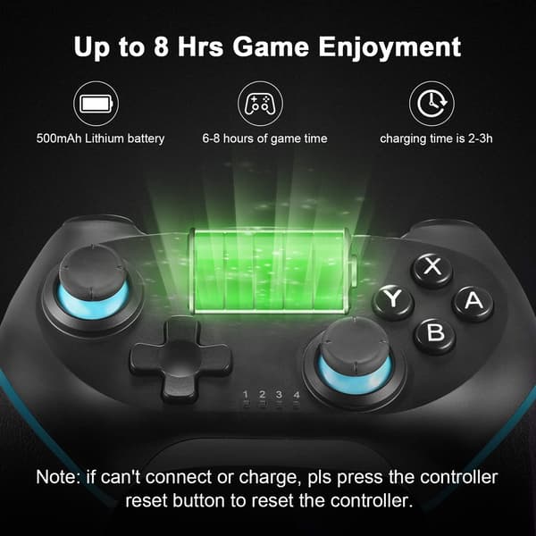 Bluetooth Trådlös Gamepad Joystick för Nintendo Switch, 6-8 Timmars Batteritid, Ergonomisk Design