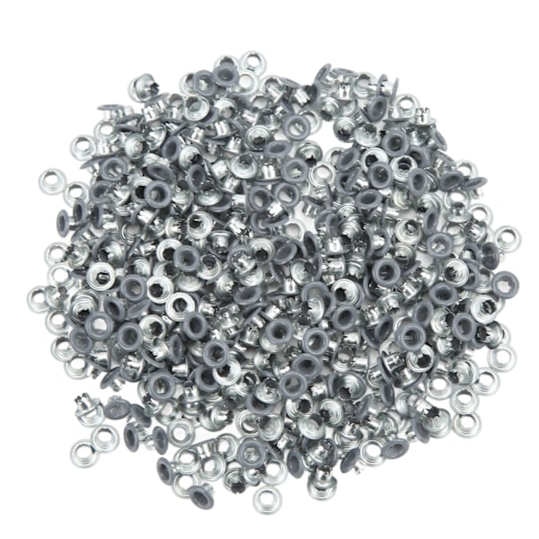 500 st Öglett Grommet Färg Rund Kant Fint Utövande Bra Seghet Metall Öglor för Skor KläderGrå