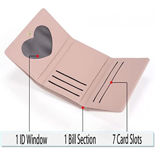 AVEKI Kawaii Pung til Piger Sød Gris Damepung Kort Seddelholder Organizer, Griserosa
