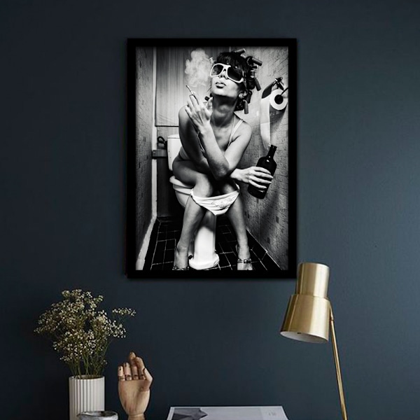 Sexig skönhetsväggkonst canvas tryck affisch, enkel modefotokonst ritning