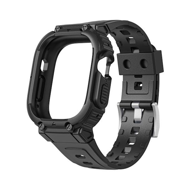 Kompatibel med Apple Watch Band 49mm med stötfångarskydd, robusta band för Apple Watch Ultra, sportmilitära skyddande fodral fallskydd