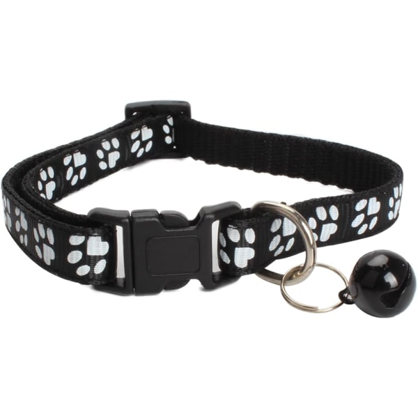WJSMCat Collar with Bell, Breakaway Grid Collar with Plastic Buckle, Light Adjustable, Nylon, Kitty Collars(15)