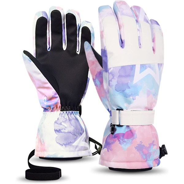 Vinterhandskar för Män och Kvinnor, Varma Vattentäta Skidhandskar, 5 Lager, Pekskärm, Snöhandskar för Kallt Väder Purple L