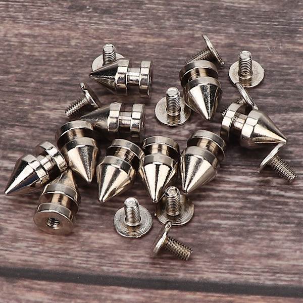 20 st 8*13,5 mm metallnitspik Spikar Läderhantverk Nitar DIY Kläder Skor Dekor (Silver)