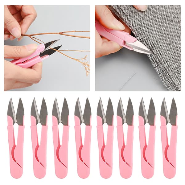 24 st sytrådsaxar transparenta lock DIY sömnadssaxar garn trådsaxar rosa