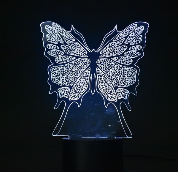 3D Natlampe Optisk Illusion Natlys, Touch LED Bord D