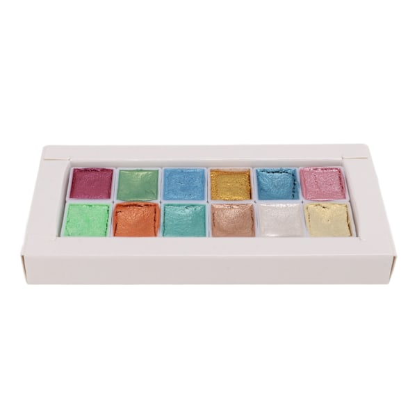 Glitter akvarellmaling Solid Packing Metal Macaron Color Art Painting Perlemorskimrende akvarellmaling