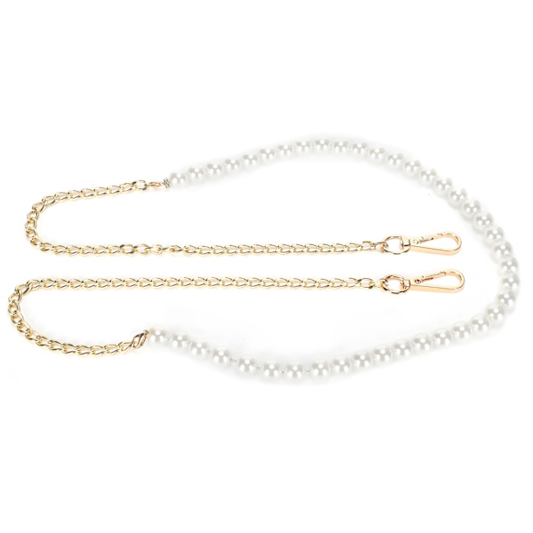 Imitation Pearl Bead Handle Bag Chain Strap Replacement för Handbag Purse Wallet Crafts Making