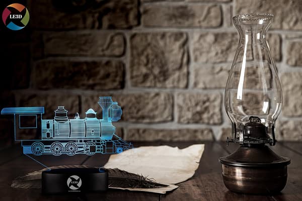 3D Optisk Illusions Natlampe - 7 LED Farveskiftende Lampe