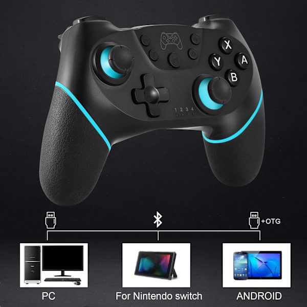 Bluetooth Trådlös Gamepad Joystick för Nintendo Switch, 6-8 Timmars Batteritid, Ergonomisk Design