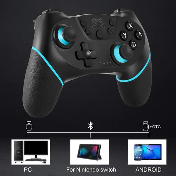 Trådløs Bluetooth-spillkontroll for Nintendo Switch, 6-8 timers batterilevetid, ergonomisk design