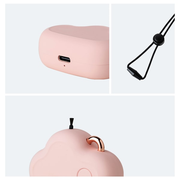 480mAh Mini-ilmanpuhdistin, kannettava USB-lataus, kaulaan ripustettava pilvimallinen ilmanpuhdistin Pink