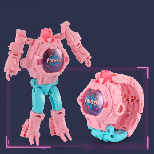 Deformation Watch Muovinen Elektroniset Komponentit Sarjakuva Projektio Robot Rannekello Pojille Tytöille Type 6