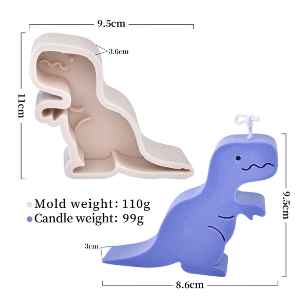 3D Djur Dinosaurie Elefant Groda Giraffe Ljus Silikon Mo