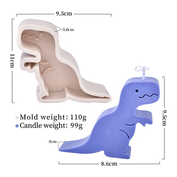 3D Dyr Dinosaur Elefant Frosk Giraff Lys Silikon Mo