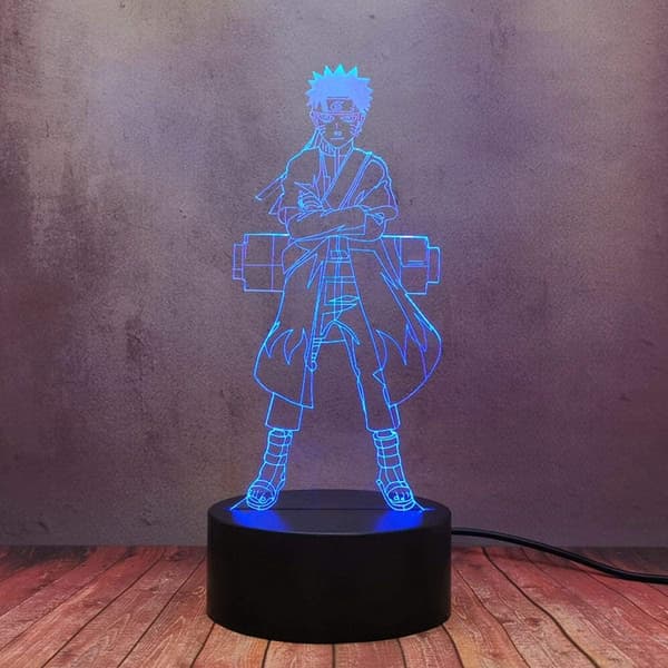 Naruto Kakashi Uchiha Sasuke 3D Illusjon Nattlys Lampe Sm